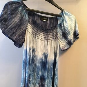 Blue and white blouse